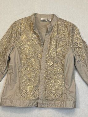 Chico's Platinum Lightweight Taupe Jacket